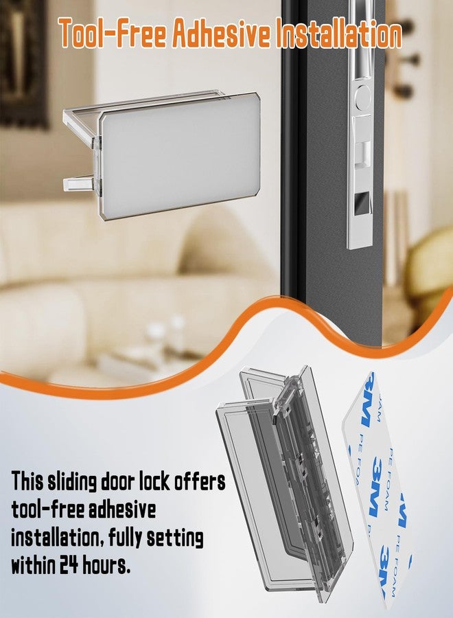 LeeYean Sliding Door Lock 2 Pack, Child Safety Proof Locks for Sliding Window Security, Sliding Glass Doors Easy Installation, No Tools Required, Extra Strong Adhesive - Image 4